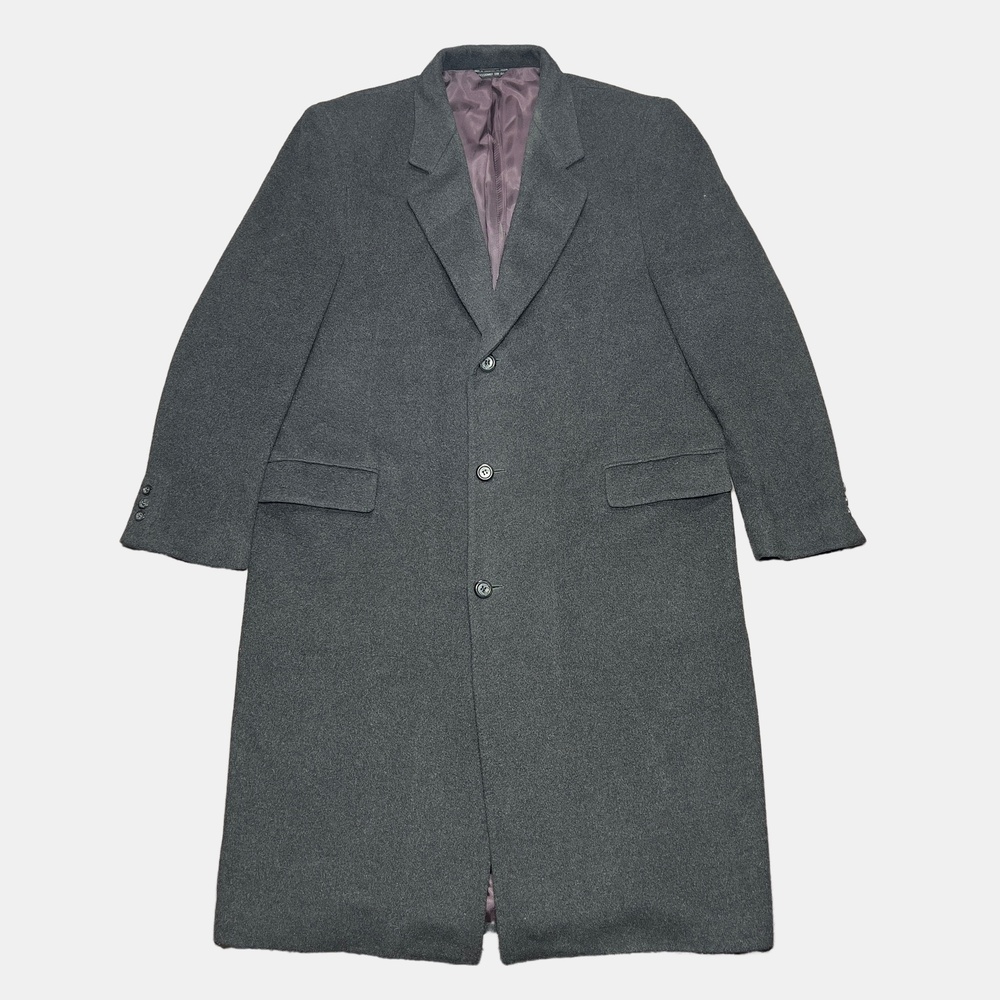 Di Silver Coat Mens 44 R Gray Cashmere Wool Blend Overcoat Lined Formal Travel